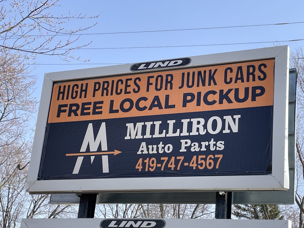 Milliron, auto parts, recycle, junk cars, free local pickup, pull and save