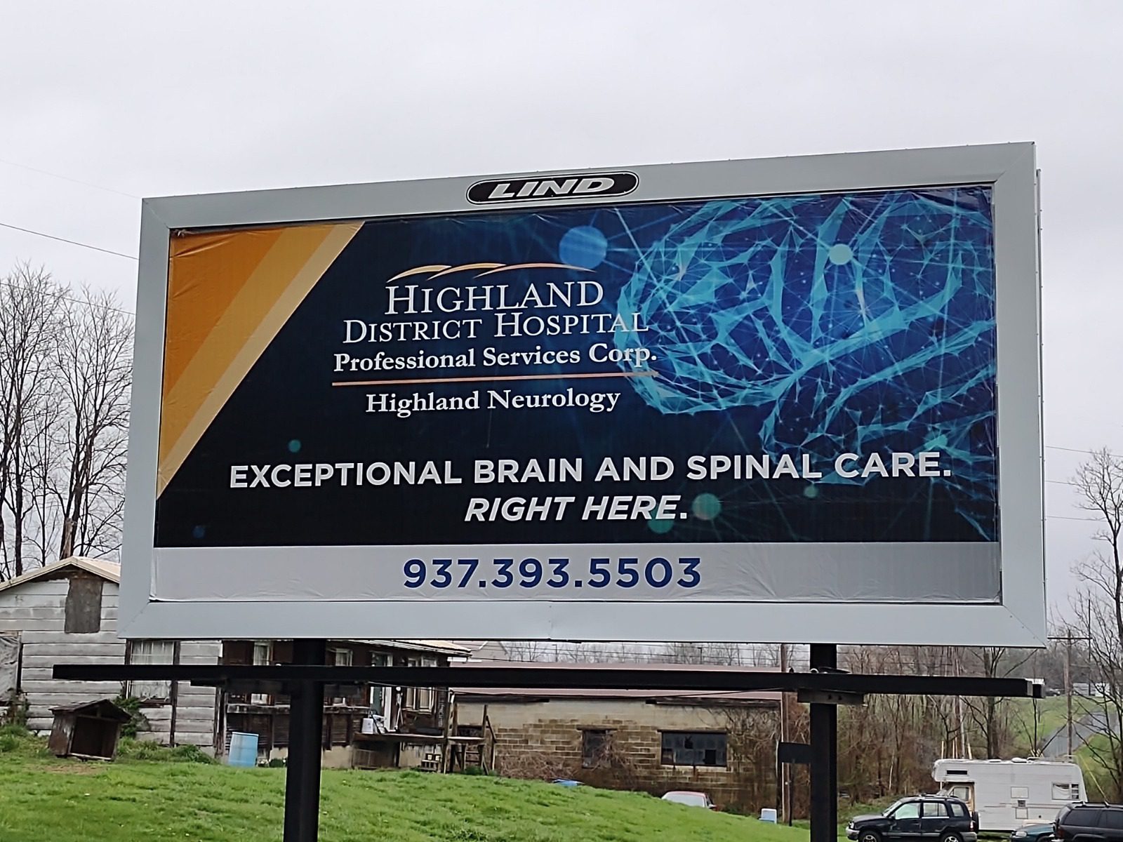 hospital billboard, neurology billboard, brain and spinal care