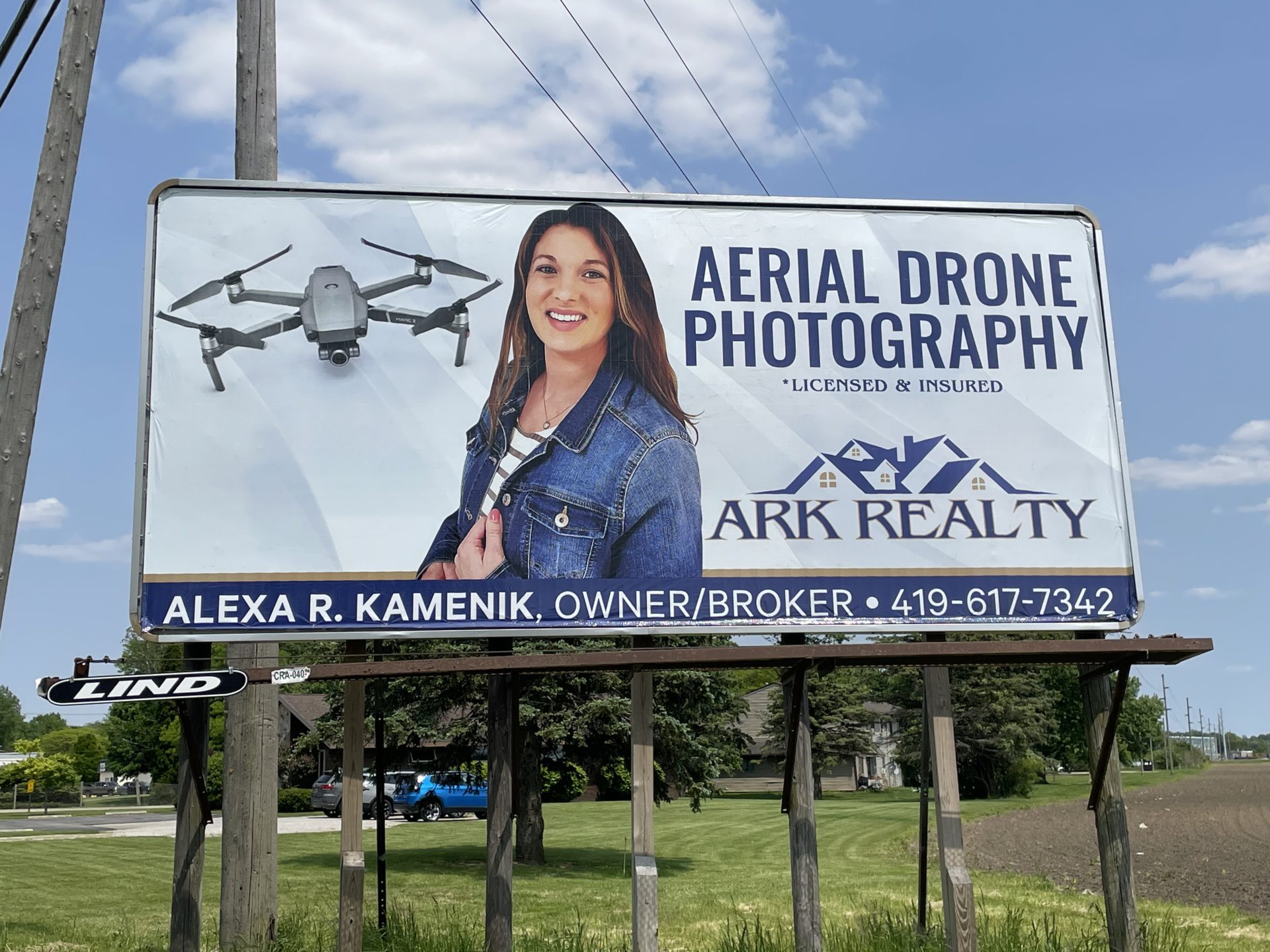 Ark Realty Billboard, Aerial drone realty photo billboard, realty billboard