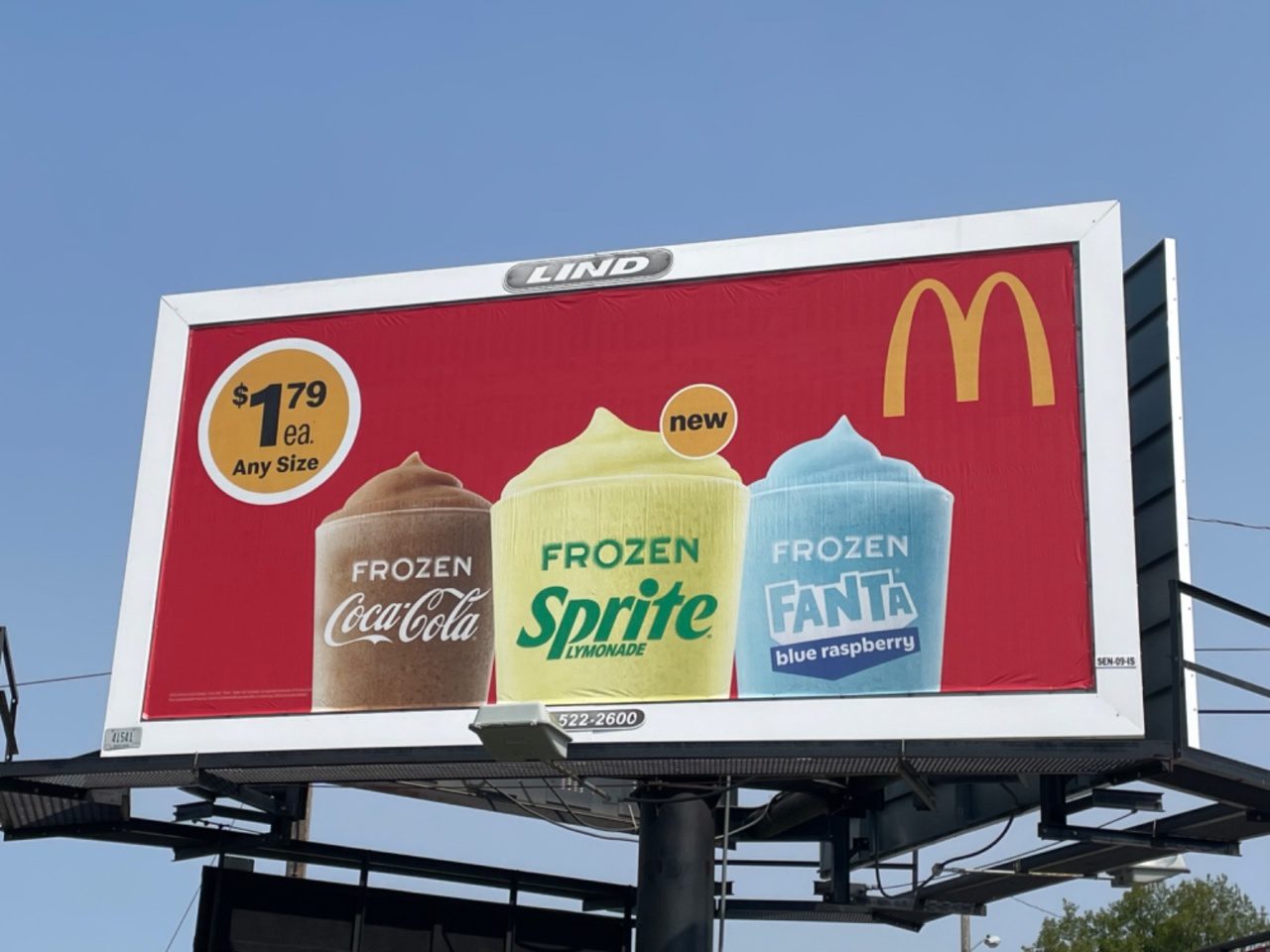 McDonalds billboard, slushie billboard