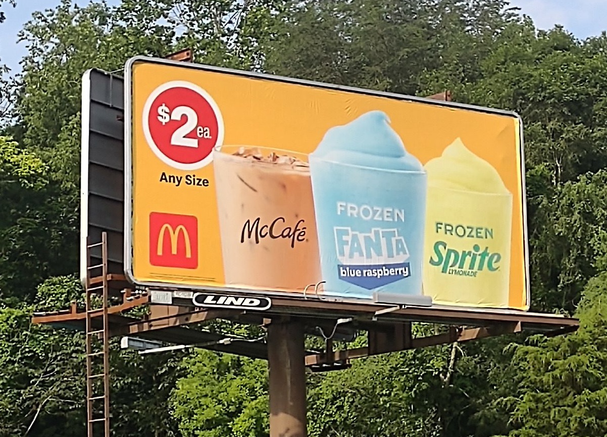McDonalds billboard, slushy billboard