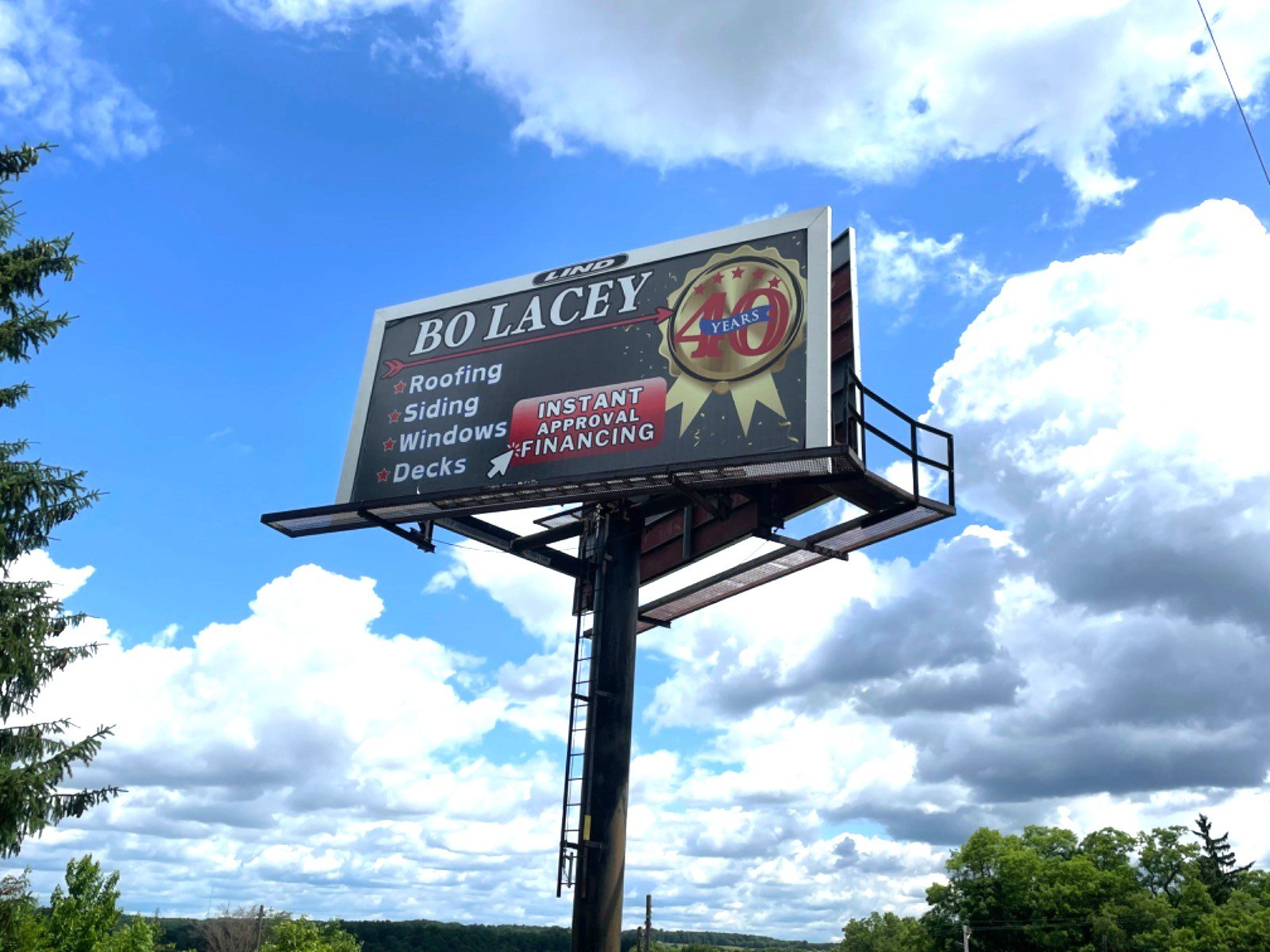 Bo Lacey Construction billboard, construction billboard