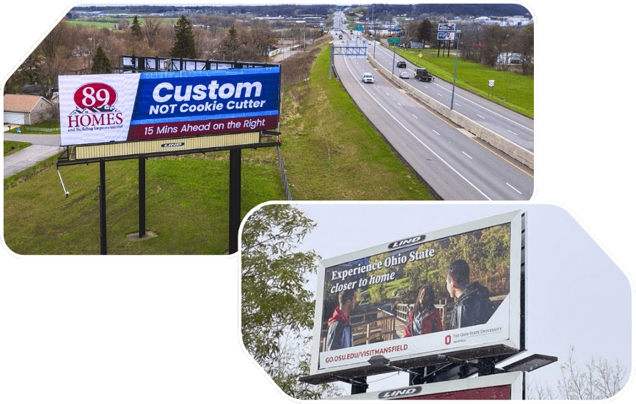 billboard, roadway, landscape
